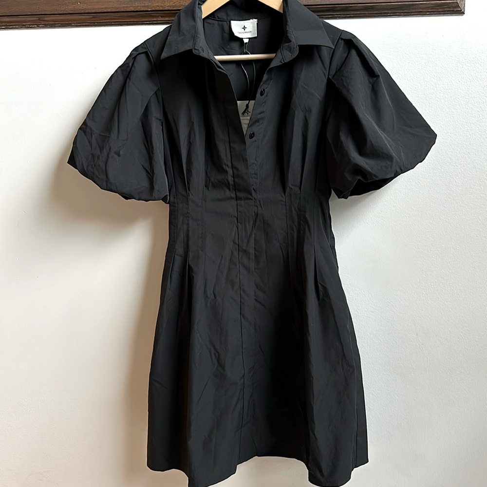 Tuckernuck Black puff sleeve dress